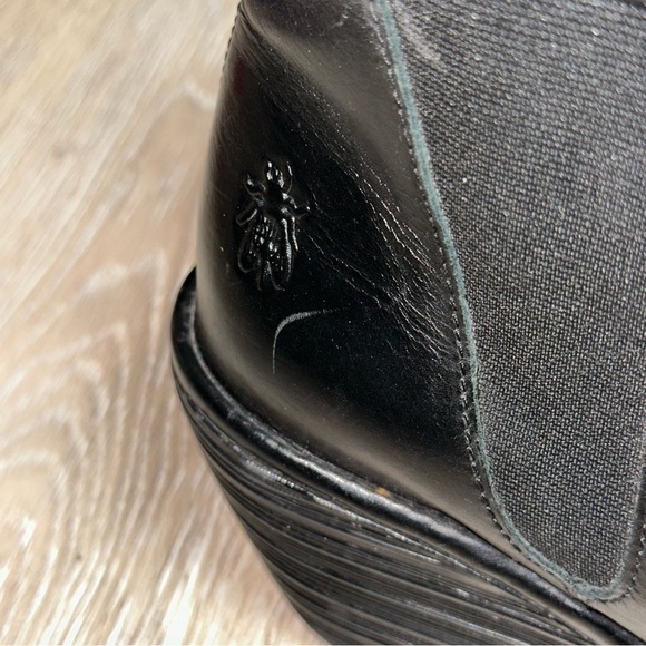 Fly London Yoss Black Casual Pull-On Chelsea Boots Mousse Leather Size UK 4 EU37 - Picture 6 of 13